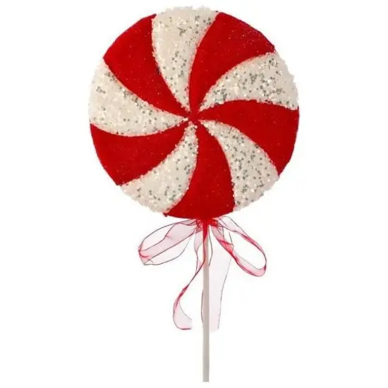 26" Iced Sweets Peppermint Lollipop Stick: Red {1}