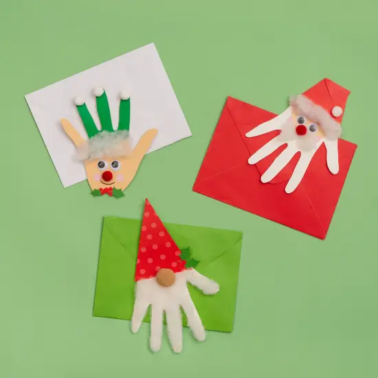 Colorbok Kids Christmas PDQ 4/pkg-Holiday Hand Print Card Kit {5}