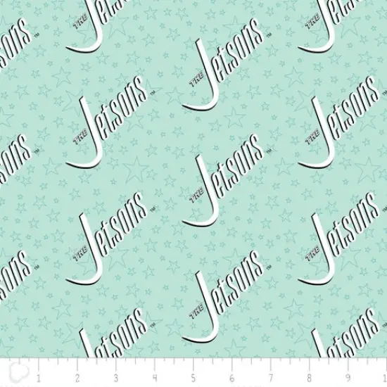 The Jetsons Collection - Jetsons Logo Light Blue Licensed Cotton Fabric by the Yard {1}