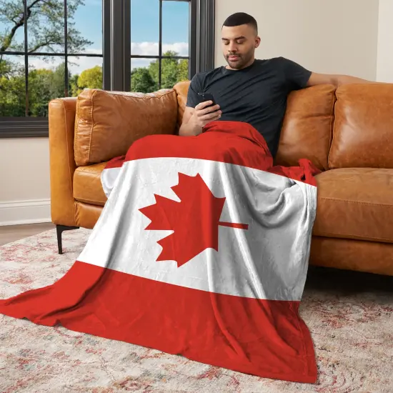 Country Flag Silk Touch Throw Blanket Canada {3}