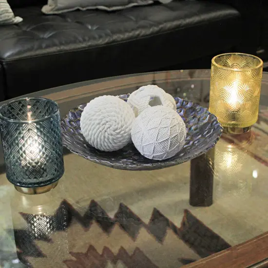 White Orb Rope Balls – 4" Coastal Accent Orbs for Nautical-Inspired Home Decor {7}
