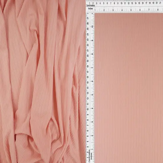 8&times;3 Yummy Rib Solid Knit Fabric Soft Ribbed Texture, 87% Polyester 13% Spandex, 58/60&Prime; Width BRICK DUST {7}