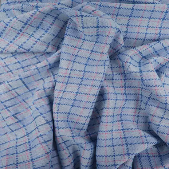 1 Yard Knit Jacquard Plaid Fabric, 230 GSM Polyester Rayon Spandex Blend 58/60" Width ROSE {3}