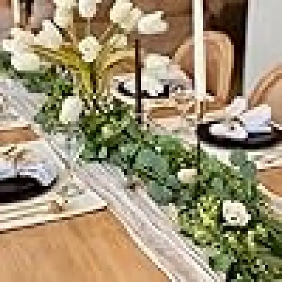 Artificial Eucalyptus Leaves Table Greenery Garland {2}