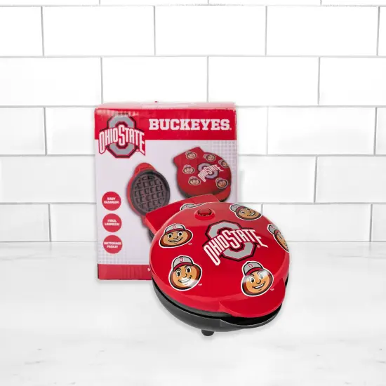 Uncanny Brands Ohio State Buckeyes Brutus Buckeye Mini Waffle Maker {4}