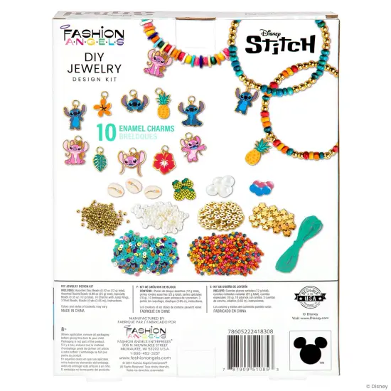 Fashion Angels: Disney Stitch: Cute & Feisty - DIY Jewelry Design Kit, Craft & Make 10 Colorful Charm Bracelets, Pineapple-Shell-Lava Beads, Kids 8+ {4}