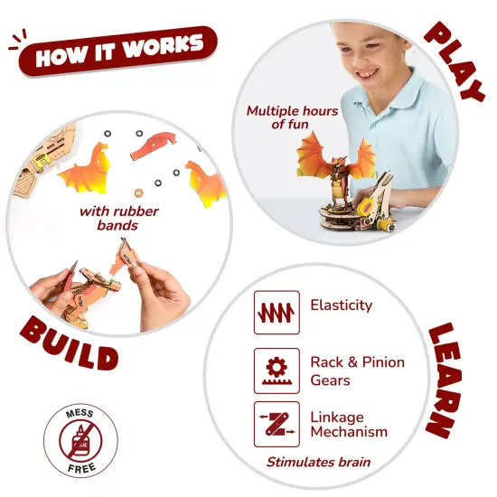 Smartivity: Steam Warriors - Clash Of Dragons - DIY 2 Player Battle Game, Build Your Wooden Toy Figures, Play-Learn, STEM Science Building, Kids 6+ {4}