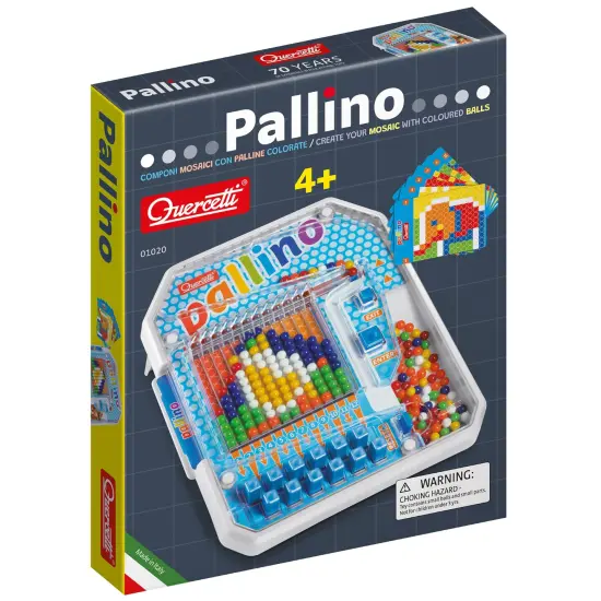 Quercetti: Pallino - Create-Your-Own Mosaic w/ Colored Balls, STEM Game Activity Toy, Design Cards, Learn Colors & Patterns, Preschool Play, Kids 4+ {1}