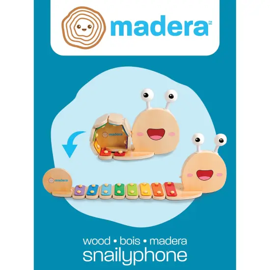 Madera Wood: Snailyphone - Snail-Designed 8-Key Xylophone, 2 Matching Mallets, Wooden Musical Instrament, Interactive Toy, Kids-Toddlers Ages 3+ {4}