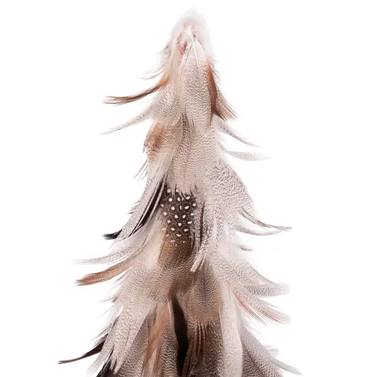 Northlight Layered Feather Cone Tree Christmas Decoration - 15.5" - Brown and Gray {4}