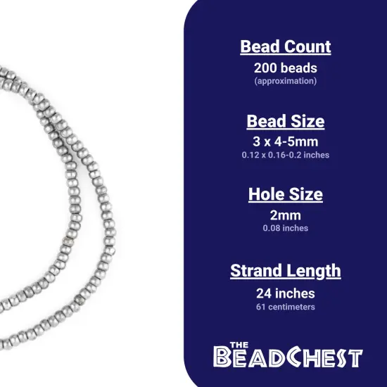 The Bead Chest Silver Rondelle Beads (4mm) {4}