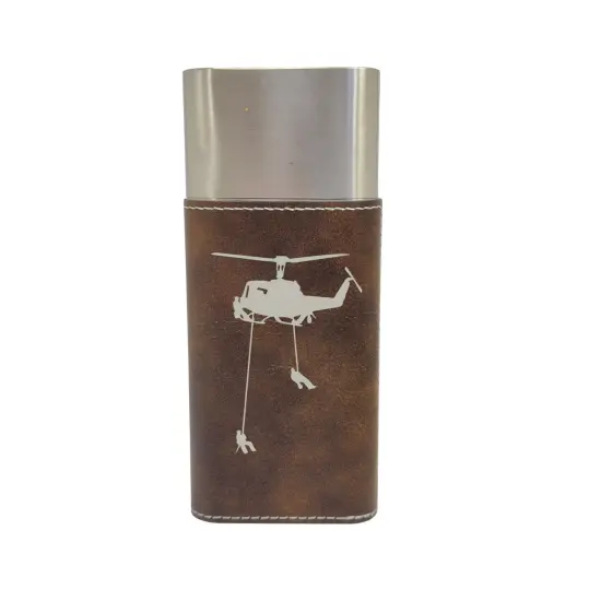Cigar Case with Cutter - Helicopter Lineman Leather Rustic/Silver {1}