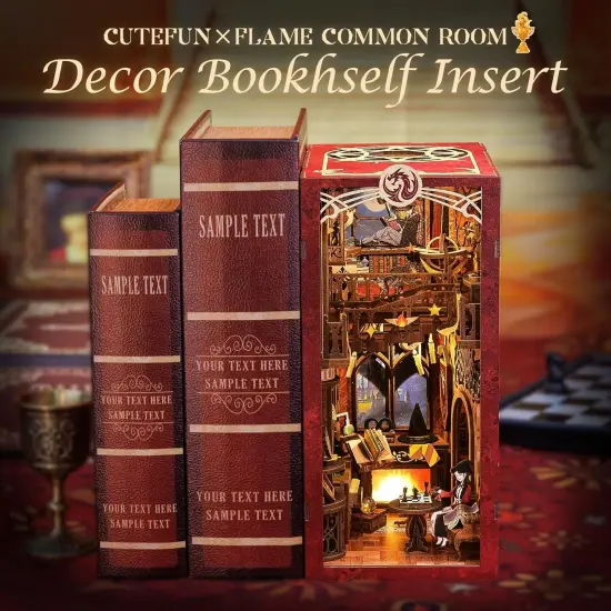Book Nook Wizardi Miniature - Flame Common Room Roombox Kit {5}