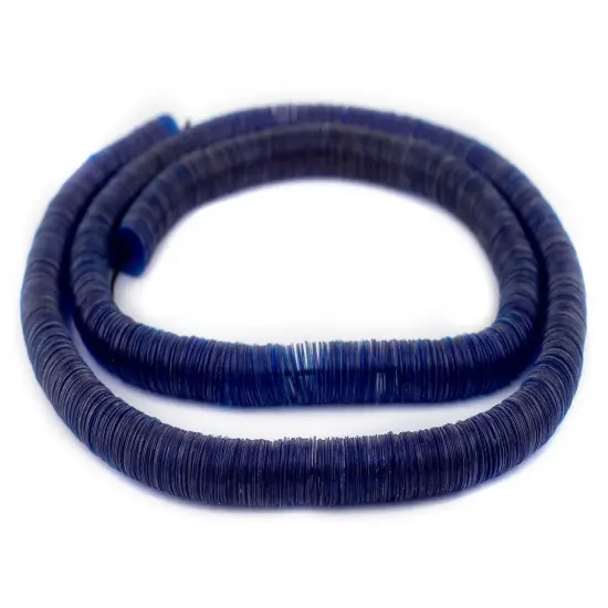 The Bead Chest Translucent Cobalt Blue Vinyl Phono Record Beads (12mm) {3}