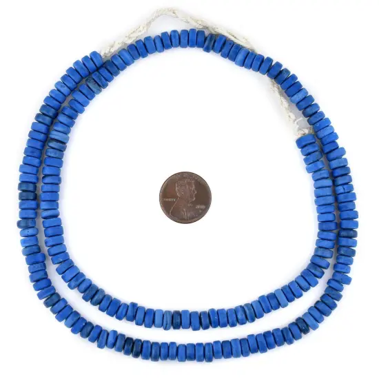 The Bead Chest Blue Java Glass Button Beads (8mm) {2}