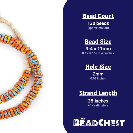 The Bead Chest Lava Fire Fused Rondelle Recycled Glass Beads (11mm) {4}