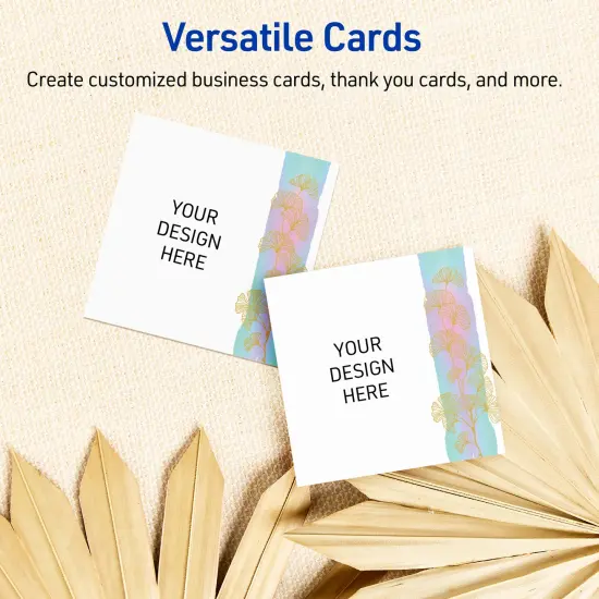 Avery Printable Square Business Cards with Sure Feed Technology, Pre-Printed Floral Design, Matte White, 2" x 2", Laser & Inkjet Compatible, 120 Total, Great for Branding, Marketing, and Events {6}