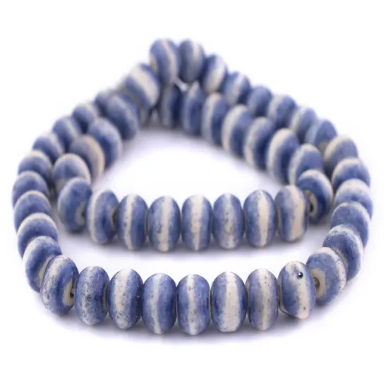 The Bead Chest Light Blue Rustic Bone Beads (14mm) {3}