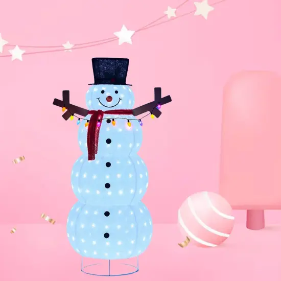 60 Inch Plush Lantern Snowman, Holiday Decoration for Christmas, Indoor Outdoor Display {4}