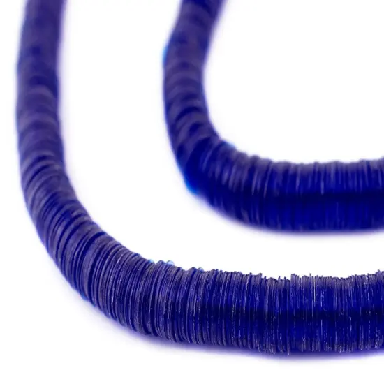 The Bead Chest Translucent Cobalt Blue Vinyl Phono Record Beads (8mm) {1}