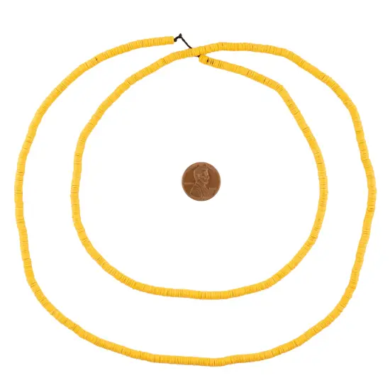 The Bead Chest African Vinyl Beads, Ghana Vulcanite Crafts Supplies for DIY Jewelry Making, Necklaces, Bracelets (4mm, Orange) {2}