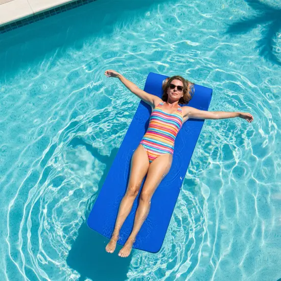 Swim Central Blue Portable Floating Swimming Pool Mattress Raft - 26" - Blue {5}