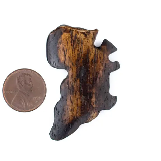 The Bead Chest African Pride Batik Bone Pendant 36mm Kenya Brown Large Hole Handmade {2}