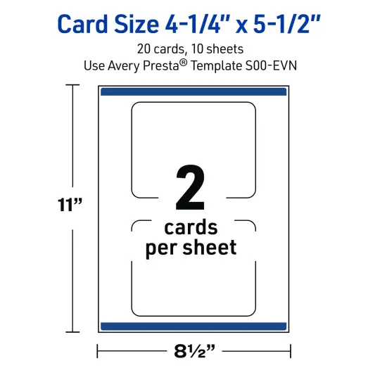Avery Printable Rounded Corner Postcards with Sure Feed Technology, Pre-Printed Floral Design, Matte White, 4.25" x 5.5", Laser & Inkjet Compatible, 20 Total {5}