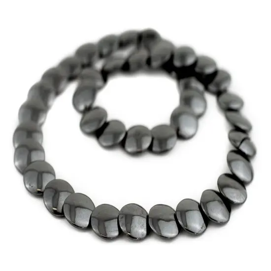 The Bead Chest Flat Round Disk Non-Magnetic Hematite Beads 12mm Grey Gemstone 16 Inch Strand {3}