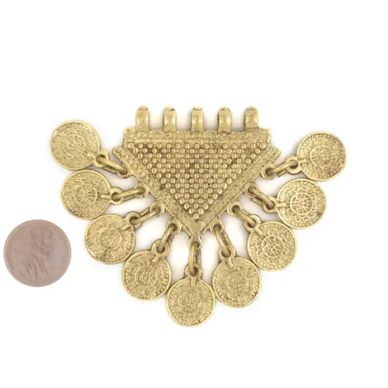 The Bead Chest Brass Tribal Coin Dangle Pendant {2}