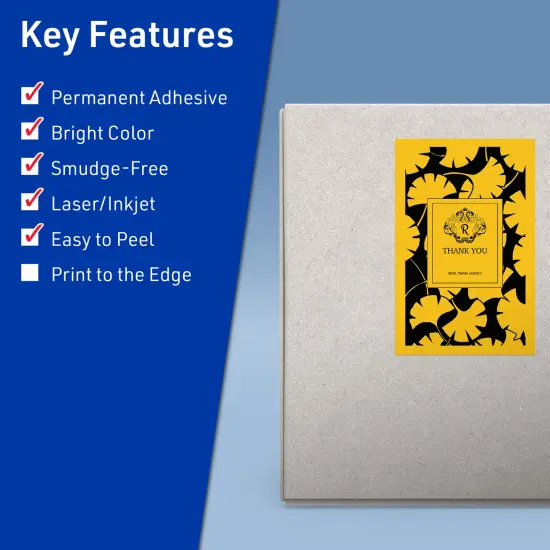 Avery Bright Yellow Paper Labels, 5.5" x 8.5" Rectangle {2}