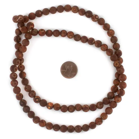 The Bead Chest Tibetan Agate Beads - Full Strand of Authentic Genuine Matte Gemstone Beads (8mm - Standard) {2}
