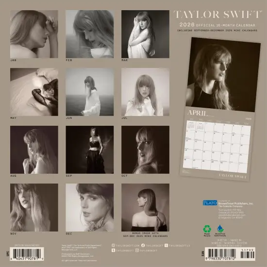 Taylor Swift OFFICIAL | 2026 12 x 24 Inch (Hanging) Monthly Square Wall Calendar {2}