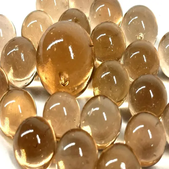 25 Glass Marbles AXOLOTL Clear Pink/Peach Game Pack Shooter Swirl {1}