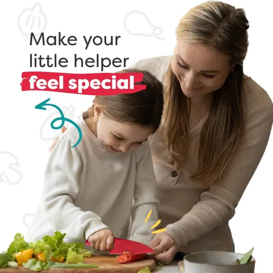 Baketivity 31 Pcs Kids Cooking & Baking Set with Kids Knife & Real Cooking Utensils - Kid Safe Knife & Cooking Tools - Kids Baking Set Gift for Girls & Boys Including Nylon Knife for Kids {6}