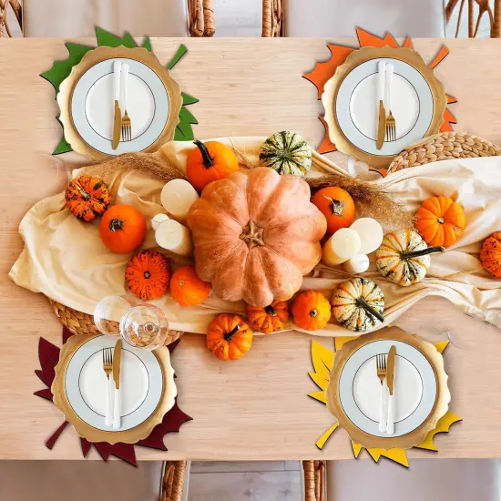 10 Pcs Fall Maple Leaf Placemats (12.8 Inch) {5}