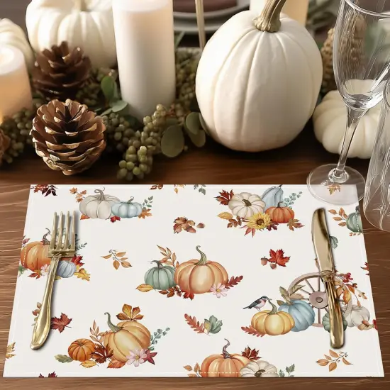 Fall Pumpkin Placemats Set of 4 {2}