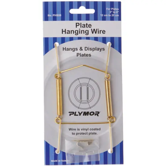 Plymor Shiny Gold Finish Wall Mountable Plate Hanger, 4.625" H x 2.5" W x 0.5" D (For Plates 5" - 8") {1}