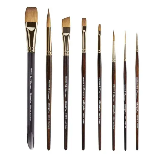 KINGART Finesse&trade; Gift Box Brush Set, 8 pc {4}