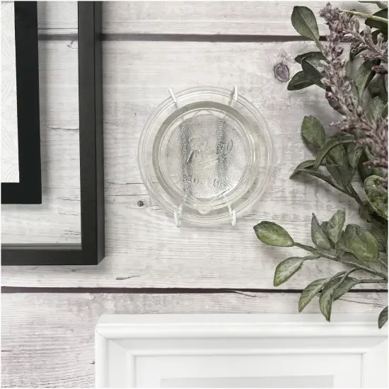 Plymor White Vinyl Finish Wall Mountable Plate Hanger, 2.25" H x 1.25" W x 0.375" D (For Plates 2" - 3") {3}