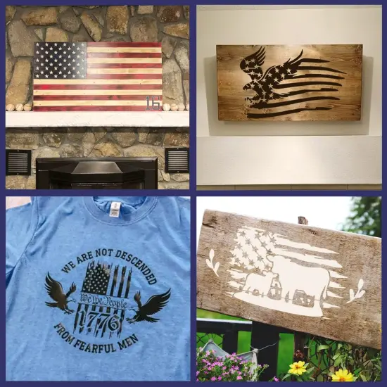 12pcs American Flag and Star Stencils {5}