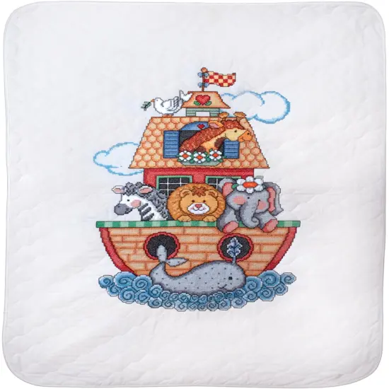 Tobin Stamped Quilt Cross Stitch Kit 34"X43"-Noah's Ark {3}