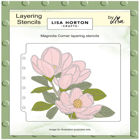 Lisa Horton Crafts Layering Stencils 6"X6"-Magnolia Corner {1}