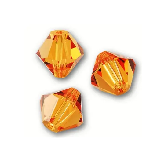 50pcs Authentic Preciosa 6mm Faceted Bicone Crystal Loose Beads Topaz Yellow Compatible with Swarovski 5301/5328 for DIY Jewelry Making Pre-B608 {3}