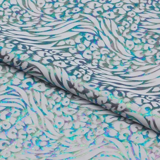 1 Yard Funky Leopard Hologram Spandex Fabric 36" x 58/60" 270 gsm Fuchsia {6}