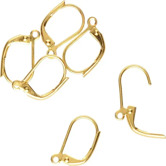 The Beadsmith Basic Elements Leverbacks &ndash; Gold Plated &ndash; 10mm x 15mm &ndash; 6 Pieces (3 Pairs) &ndash; Earring Hooks Findings &ndash; Jewelry Components for Making Dangle and Drop Earrings {5}