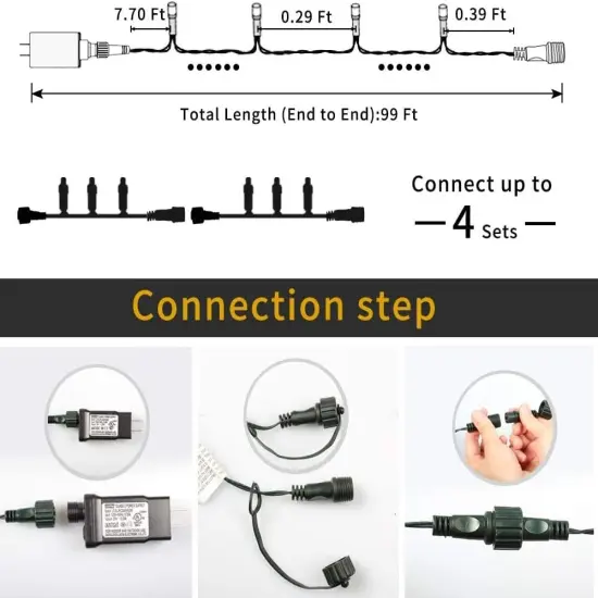 105FT 300 LED Christmas String Lights - Warm White {2}