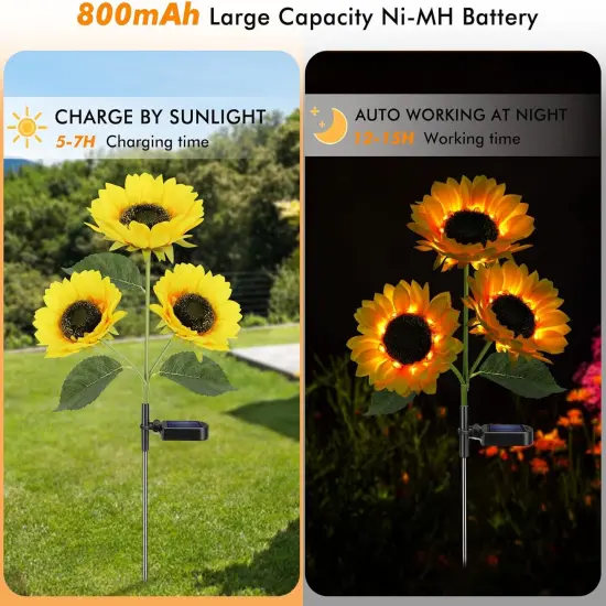 Solar Sunflower Lights - (2 Pack) {2}