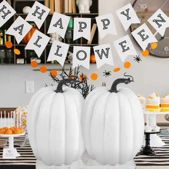 8 Inch Large Artificial Pumpkins, 2PCS White {3}