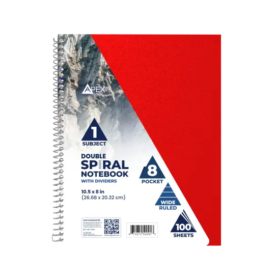 Spiral Notebook 1-Subject Wide-Ruled &ndash; 100 Sheets &ndash; 36 Ct {1}